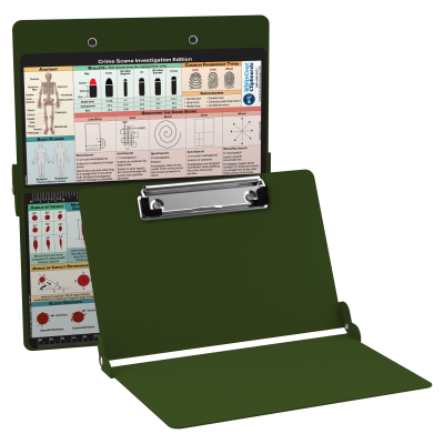 WhiteCoat Clipboard® - Army Green Crime Scene Investigation Edition